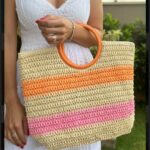 Bolsa Creme Laranja e Rosa